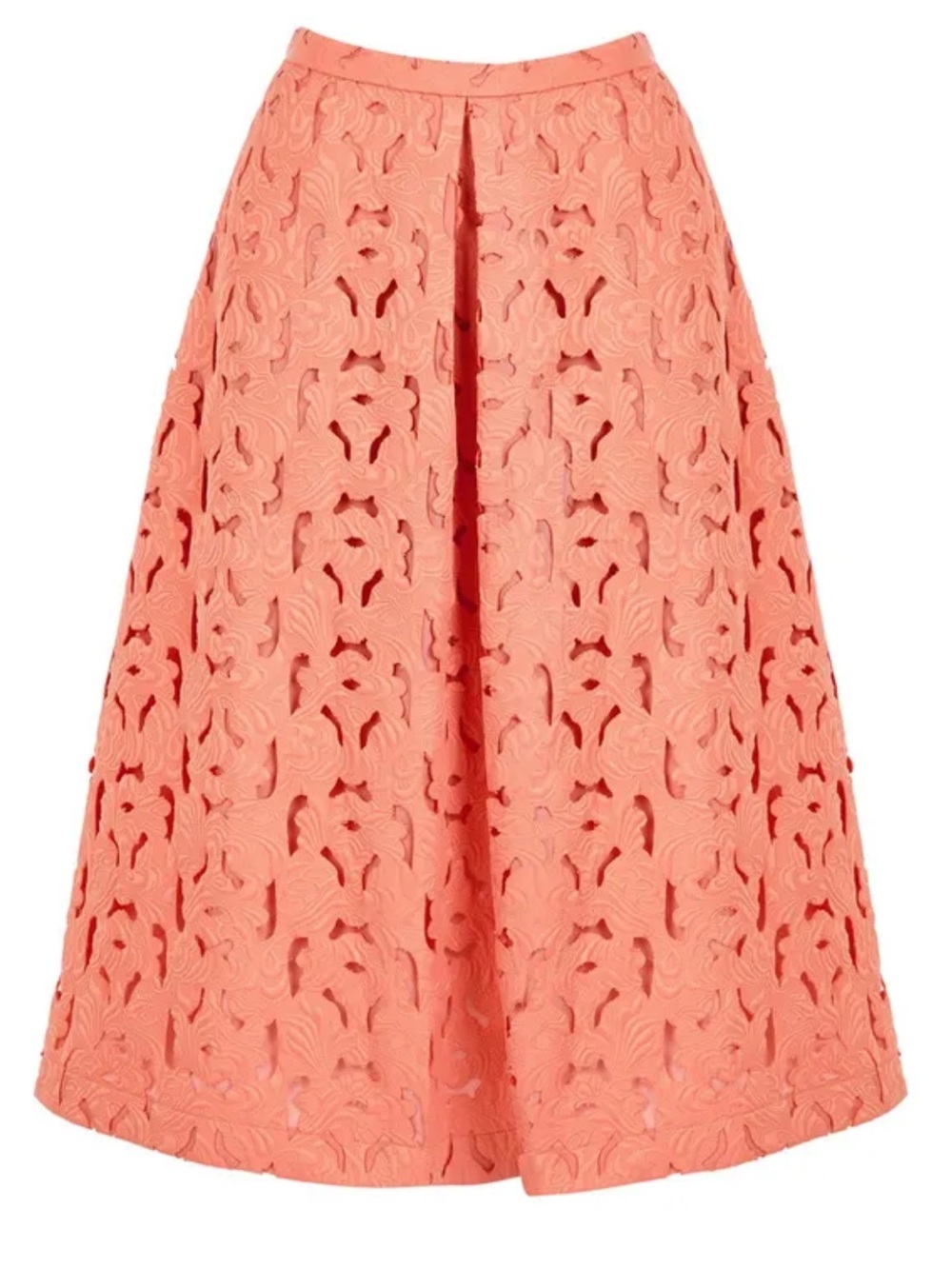 Laser cut coral midi skirt by OASIS UK-NWOT